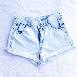 faded blue jean shorts